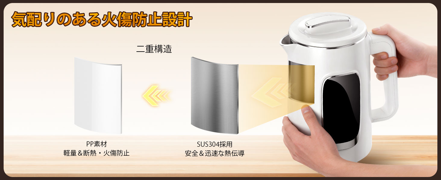 電気ケトル 1.5L【除塩素機能・温度調節±1℃・長時間保温】1000W急速沸騰 304ステンレス製 二重構造防焼け 空焚き防止 LEDディスプレイ 簡単操作 お手入れ簡単 PSE認証 温水/コーヒー/お茶/調乳対応 電気ポット兼用(ホワイト/2ピンタイプ) Details 8